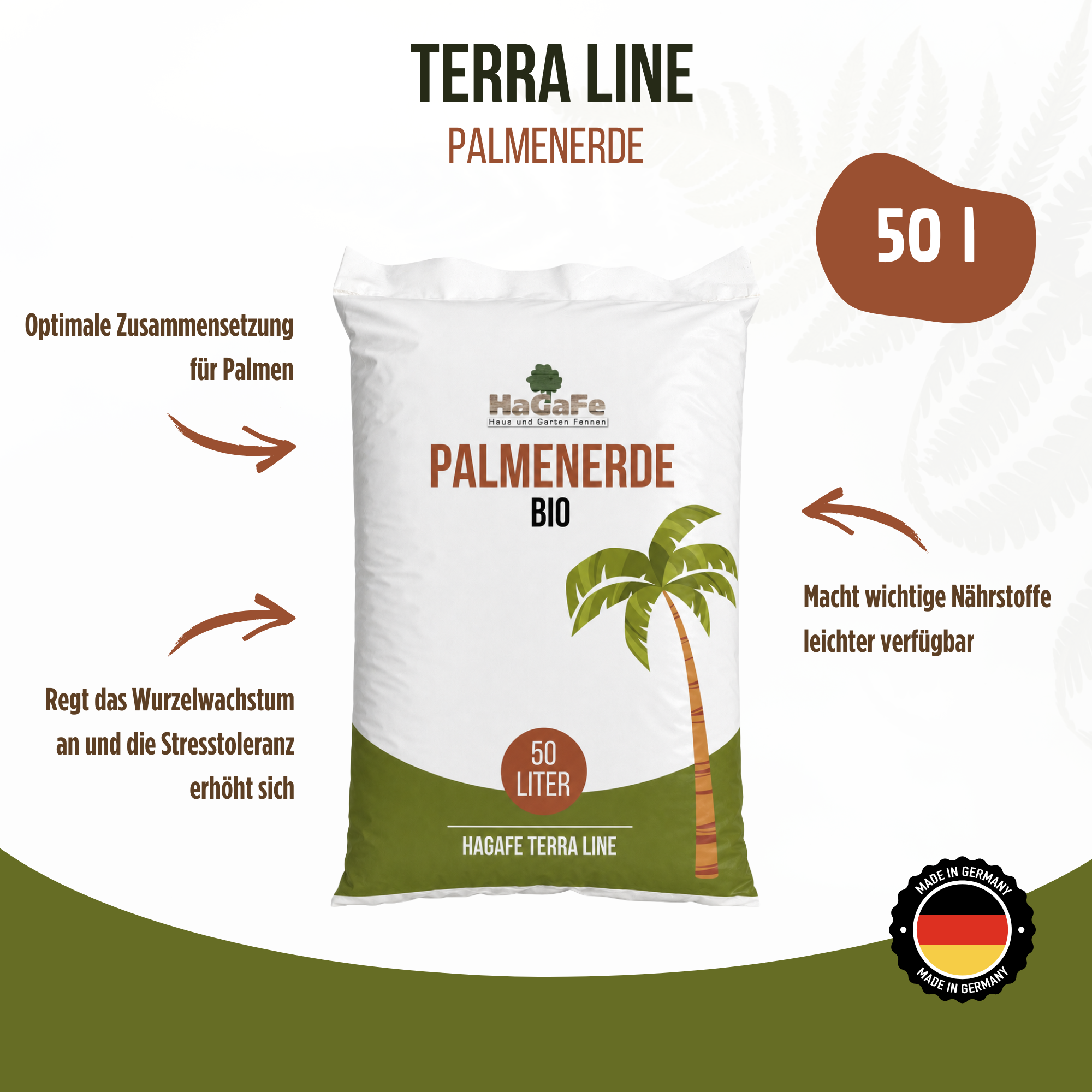 HaGaFe Terra Line BIO Palmenerde Pflanzerde 50 Liter