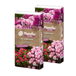 Plantaflor Plus Bio Erde Sauer, Rhododendronerde, Moorbeeterde, Blumenerde, Erde 1 x 40L