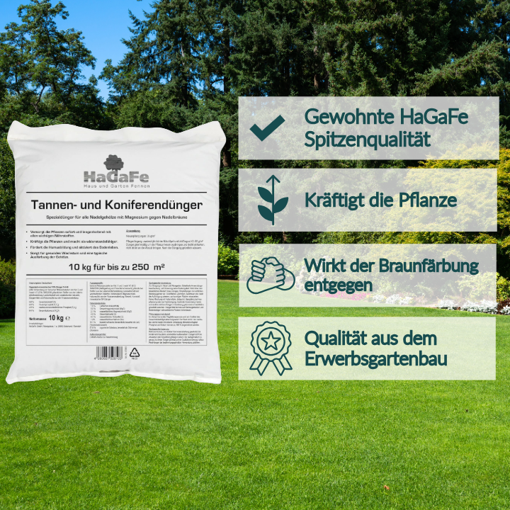 HaGaFe Tannendünger, Koniferendünger, Lebensbaumdünger, Zypressendünger, Spezialdünger, Dünger mit viel Magnesium gegen Nadelbräune