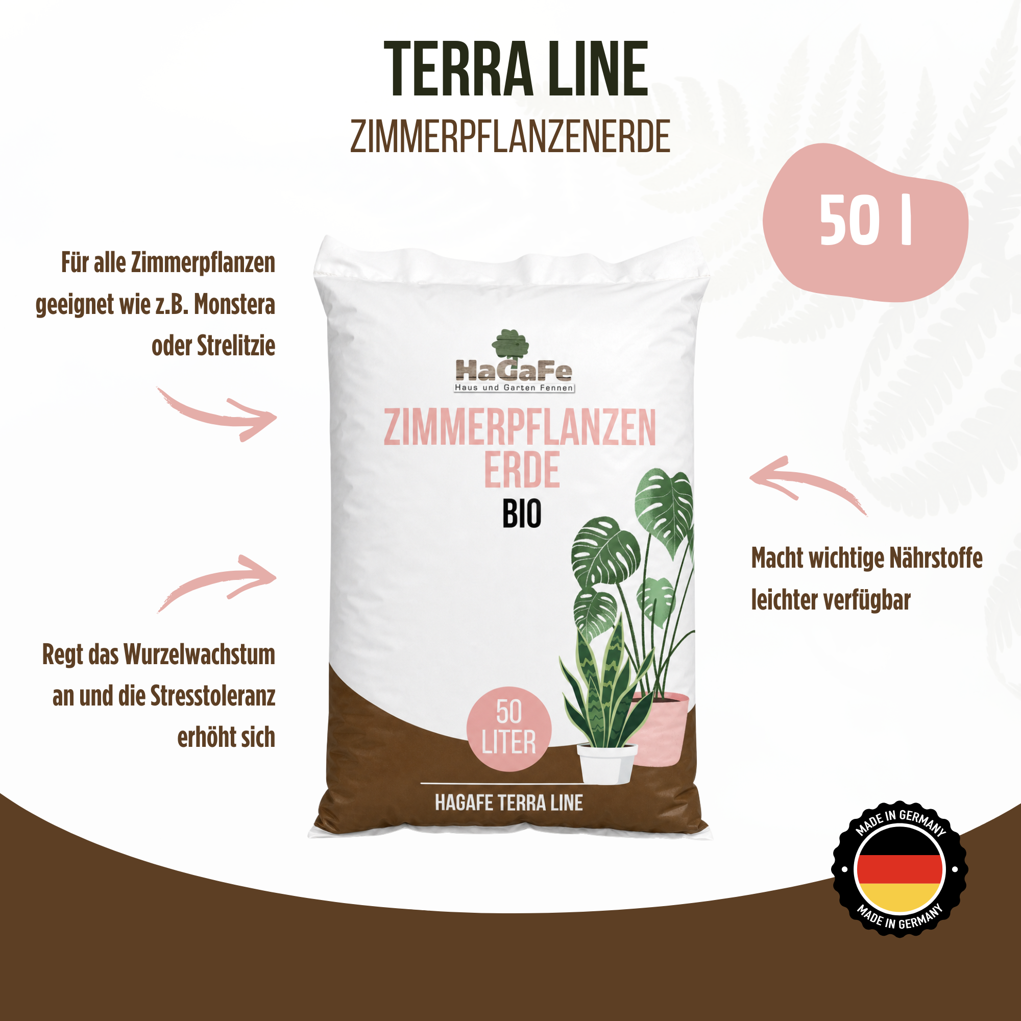 HaGaFe Terra Line BIO Zimmer- und Balkonpflanzenerde 50 Liter
