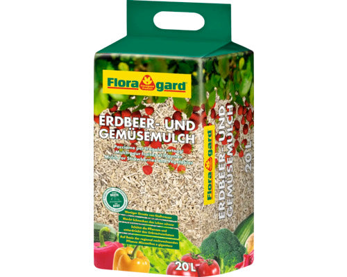 Floragard Erdbeermulch, Gemüsemulch, beugt Schneckenbefall vor, Abdeckmaterial, Kleintiereinstreu aus Miscanthus