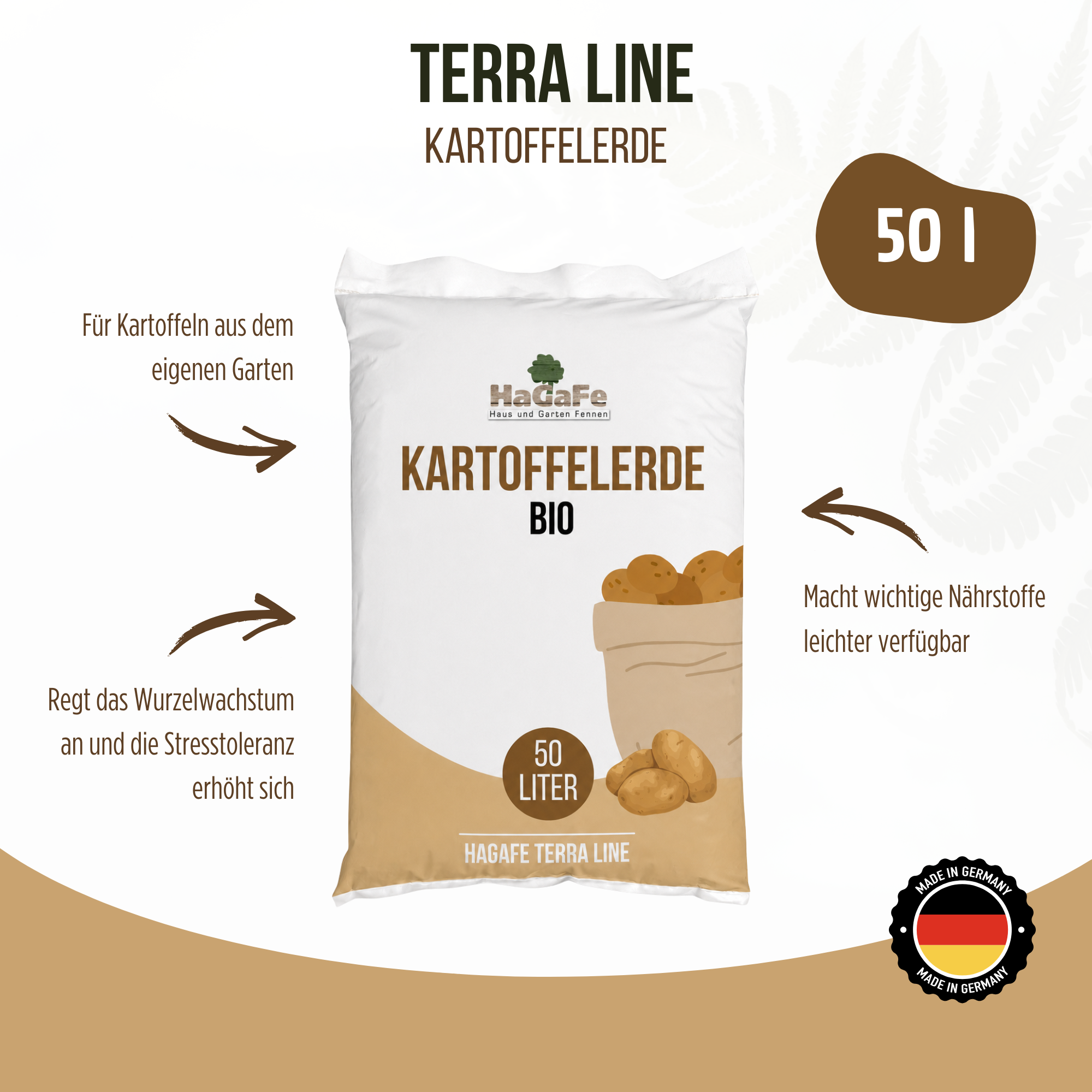 HaGaFe Terra Line BIO Kartoffelerde Blumenerde Pflanzerde 50 Liter