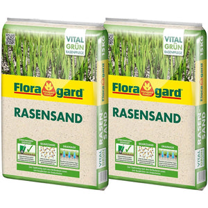 Floragard Rasensand, Quarzsand, Gartensand, Rasen - Sand zum Lüften schwerer Böden, ideal nach dem Vertikutieren