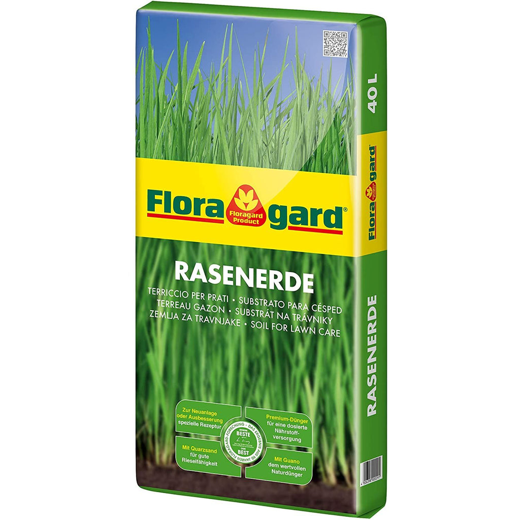 Floragard Rasenerde 40 L mit Dünger und Quarzsand Erde Rasen
