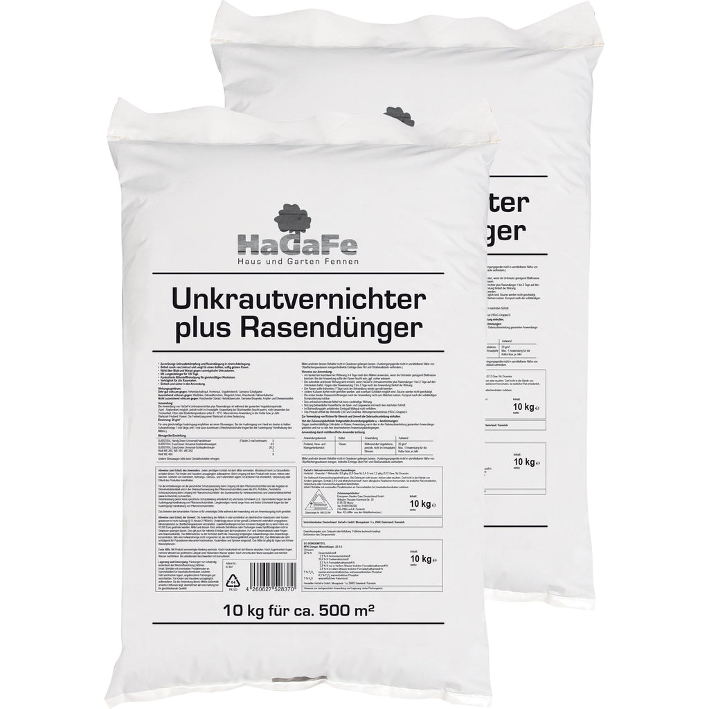 HaGaFe Unkrautvernichter plus Rasendünger Dünger mit UV NPK Volldünger