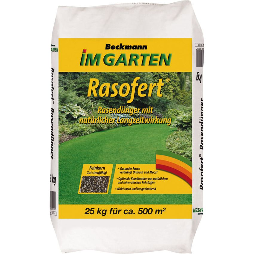 Beckmann Rasofert 25 kg Rasendünger mit natürlicher Langzeitwirkung Dünger