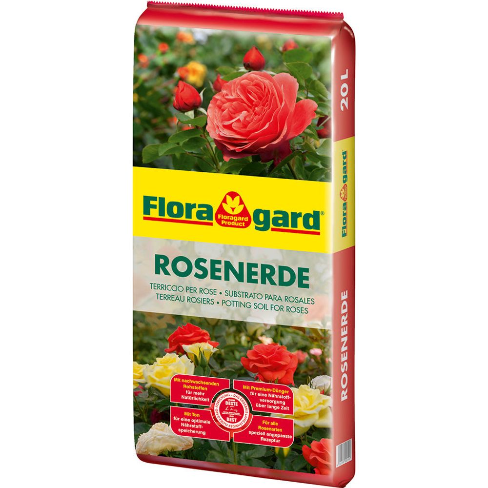 Floragard Rosenerde Rosen Erde Rosensubstrat Substrat Spezialsubstrat Liter | 20 L (1 x 20 L)