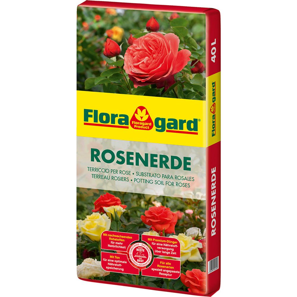 Floragard Rosenerde Rosen Erde Rosensubstrat Substrat Spezialsubstrat Liter | 40 L (1 x 40 L)