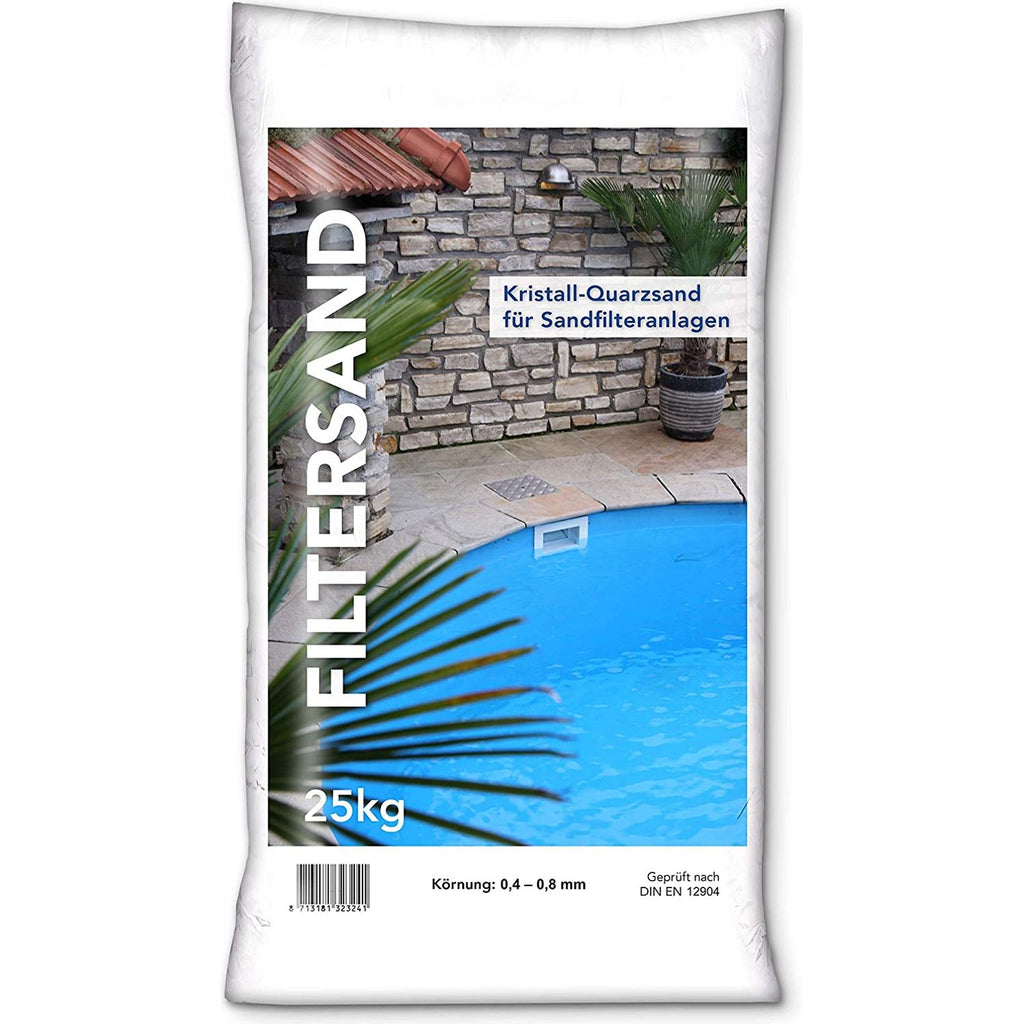 NWN Filtersand 0,4 - 0,8 mm Quarzsand für Sandfilteranlage Poolfilter 25kg
