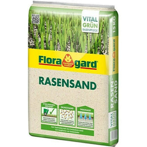 Floragard Rasensand, Quarzsand, Gartensand, Rasen - Sand zum Lüften schwerer Böden, ideal nach dem Vertikutieren
