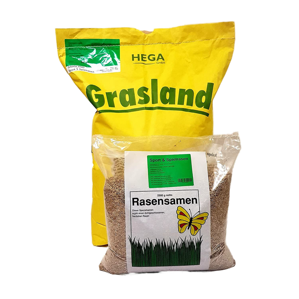 HEGA Grasland Rasensamen Sport und Spiel Grassamen Saatgut Rasen Gras