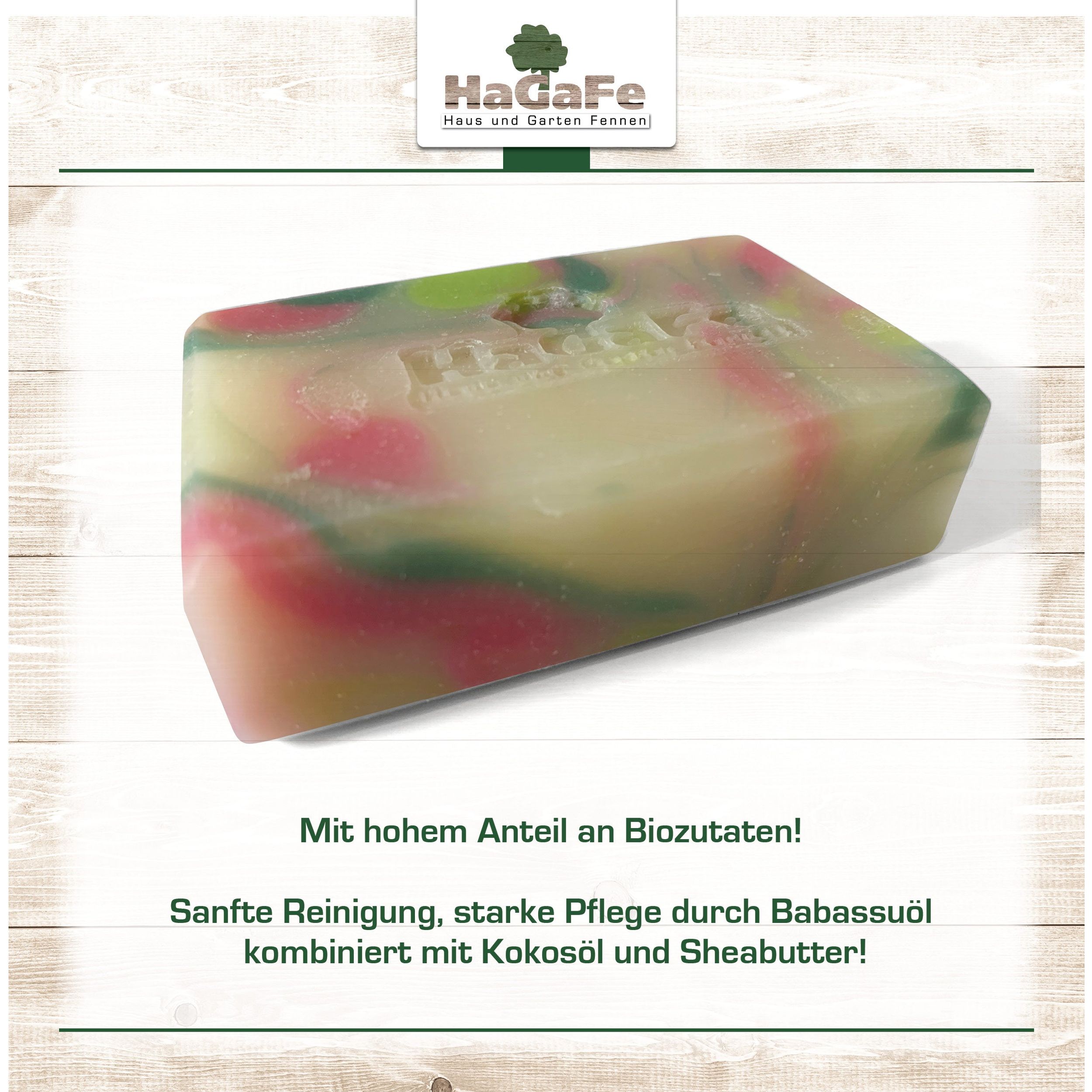 HaGaFe Blumenwiese, vegane handgemachte Naturseife, feste Seife, mit Biozutaten