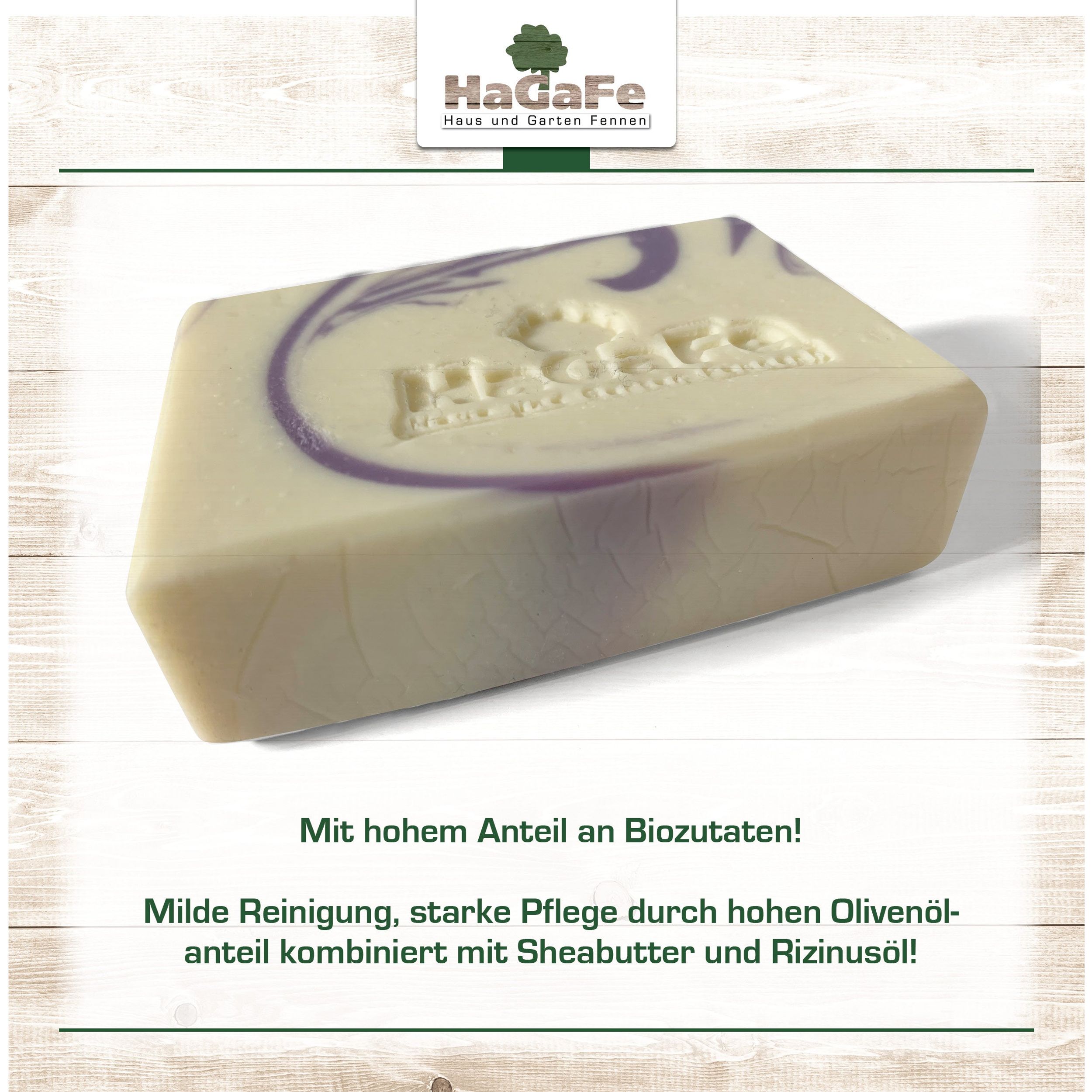 HaGaFe Lavendeltraum, vegane handgemachte Naturseife, feste Seife mit Biozutaten